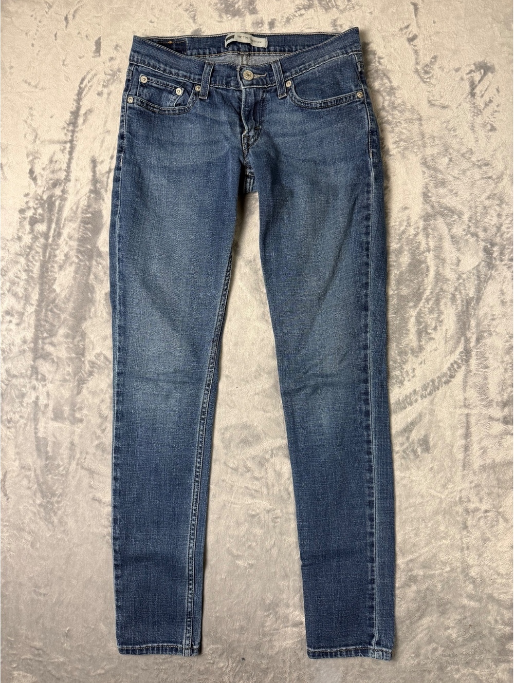 Levi's 524 Too Superlow Skinny Jeans Medium Wash Blue Denim W26 L32 Size 3M